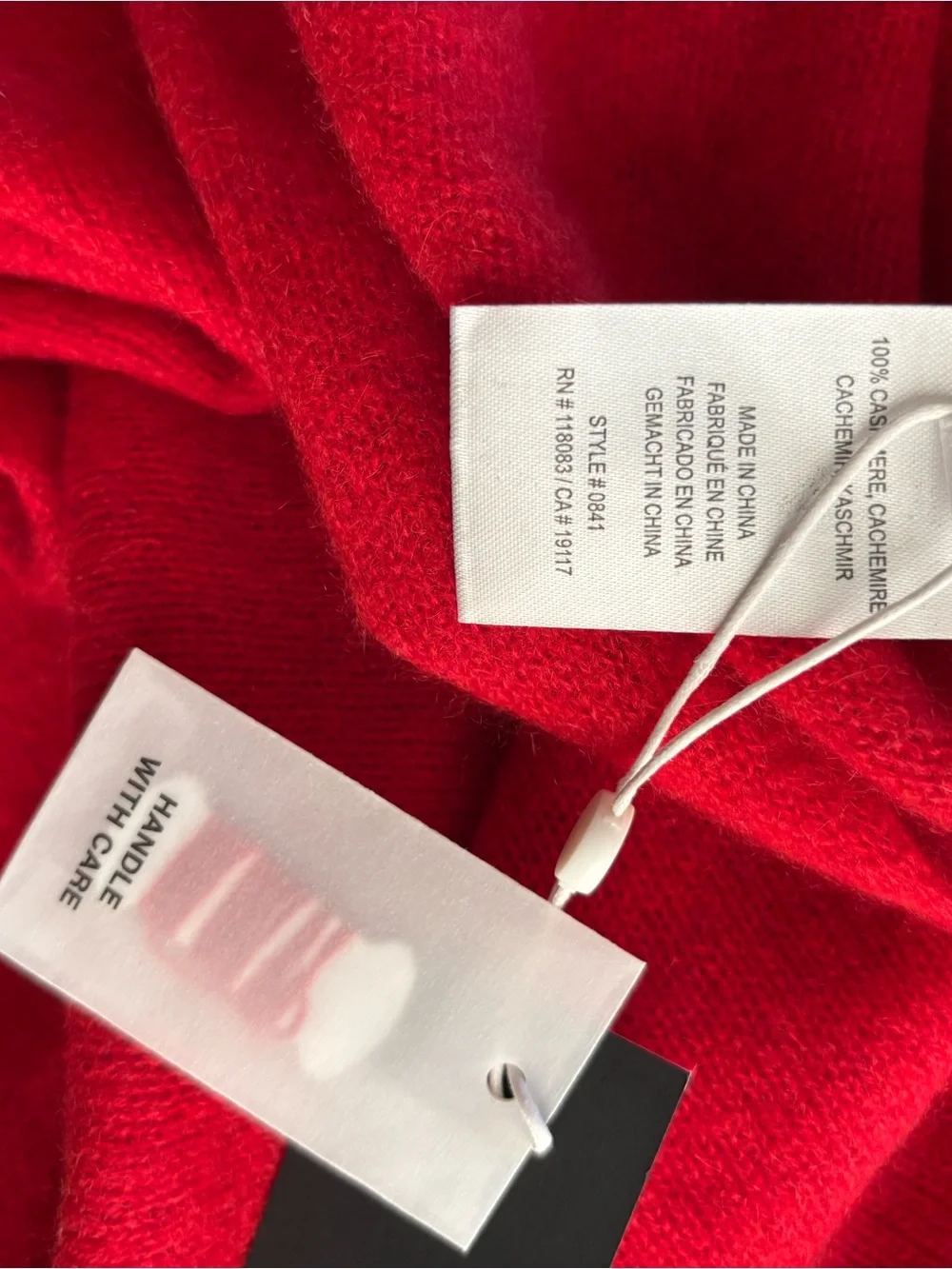 NWT Minnie Rose Vibrant Red Cashmere Scarf